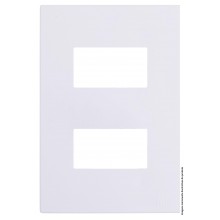 Placa 2 Módulos Separados com Suporte 4x2 - RECTA BRANCO GLOSS